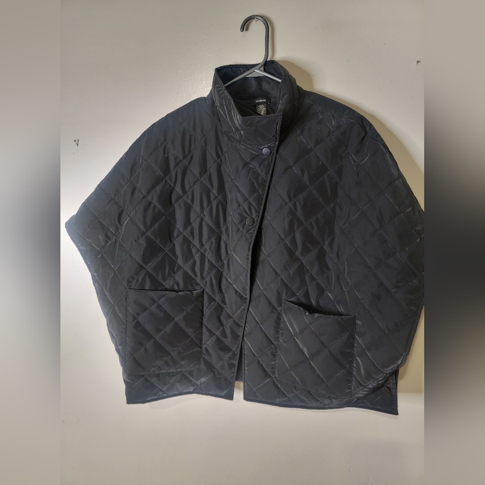 Black Quilted Vest with Stand-Up Collar
